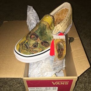 NIB Vans Van Gogh Skull Slip-Ons M 7.5 W 9